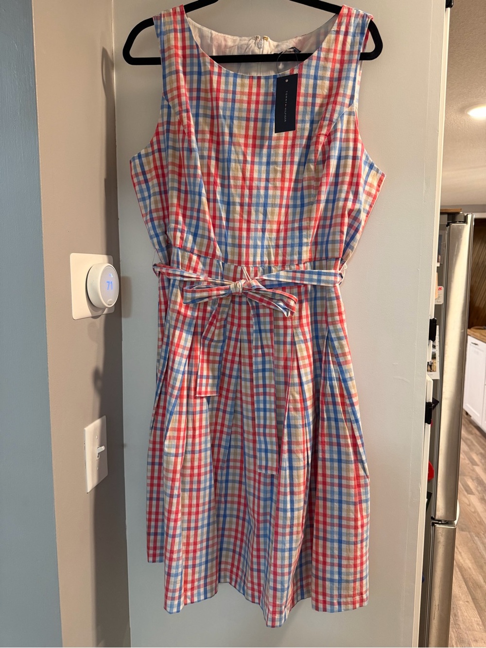 NEW Tommy Hilfiger Classic Plaid Sleeveless Women’s Dress with Belt